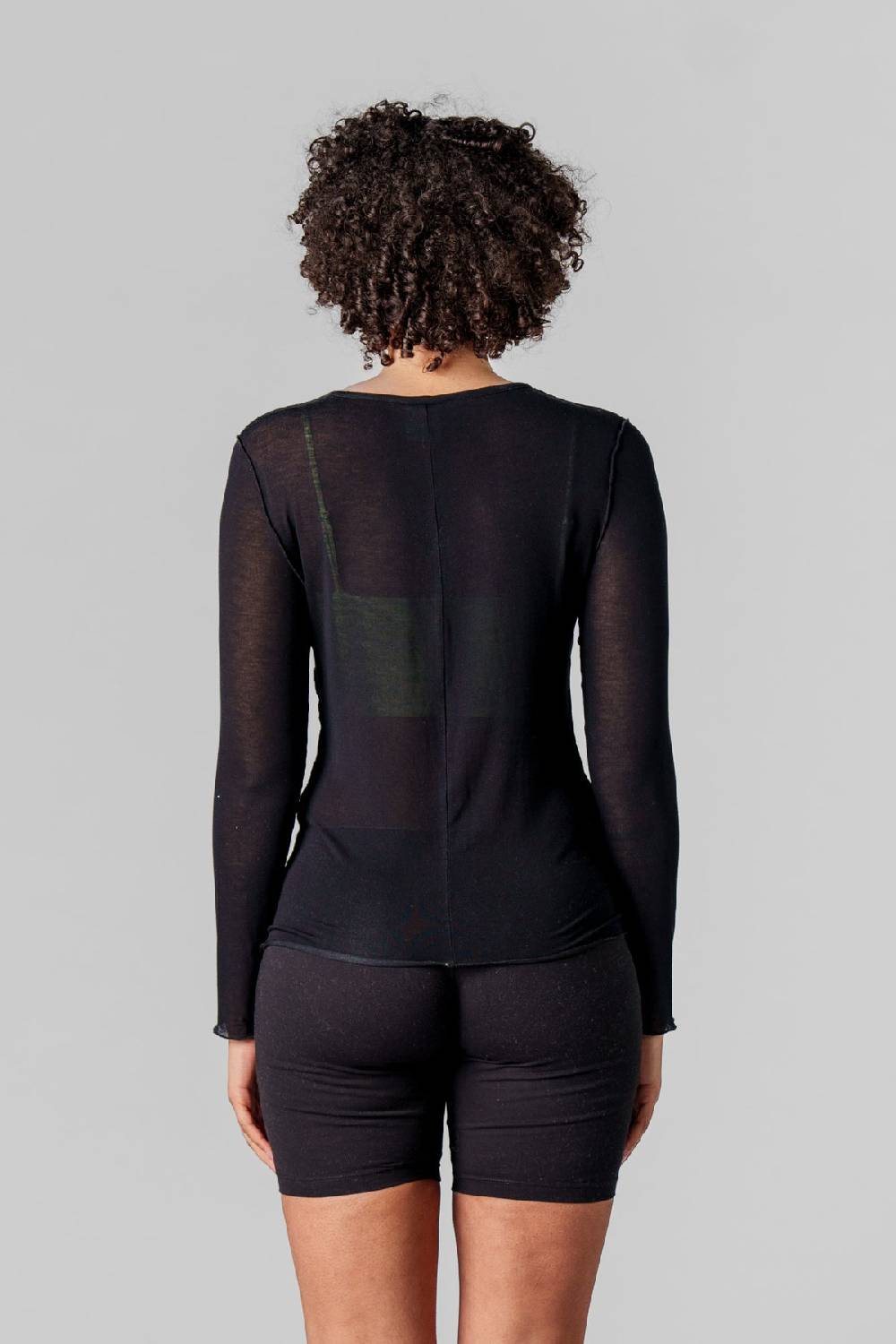 Karo Kauer Mesh Longsleeve Black Discount Store für neue Produkte