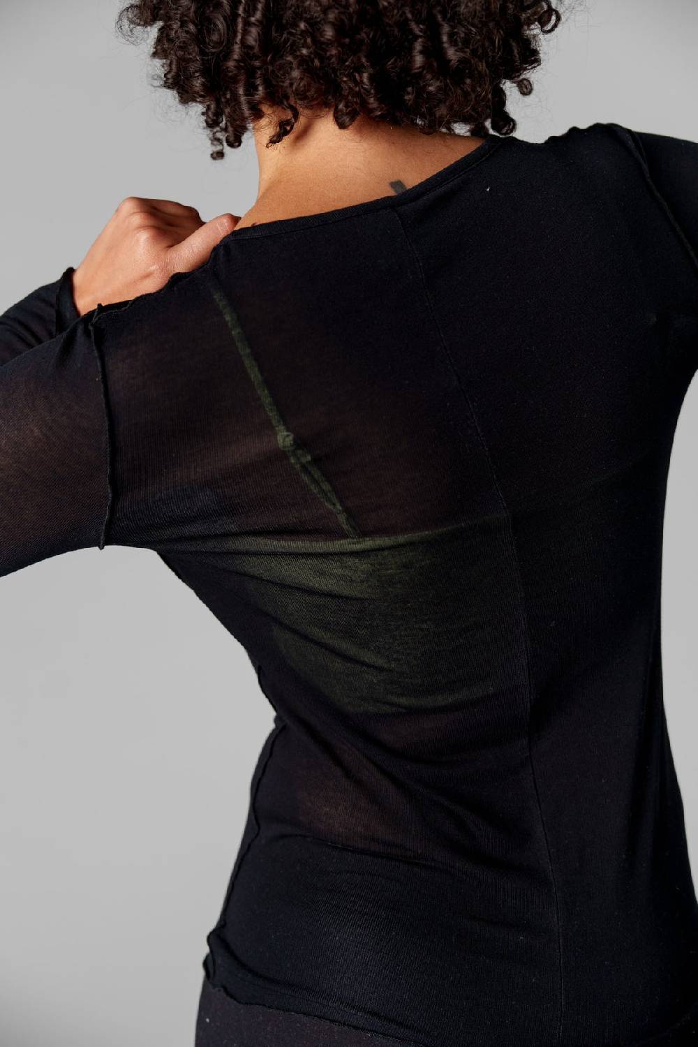 Karo Kauer Mesh Longsleeve Black Discount Store für neue Produkte