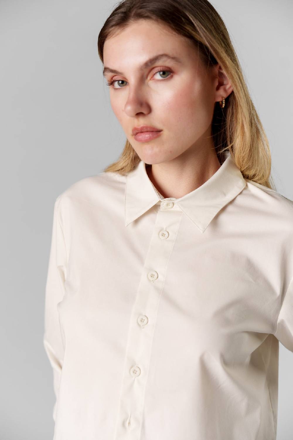 Karo Kauer Woven Blouse Cropped Creme Im Verkauf