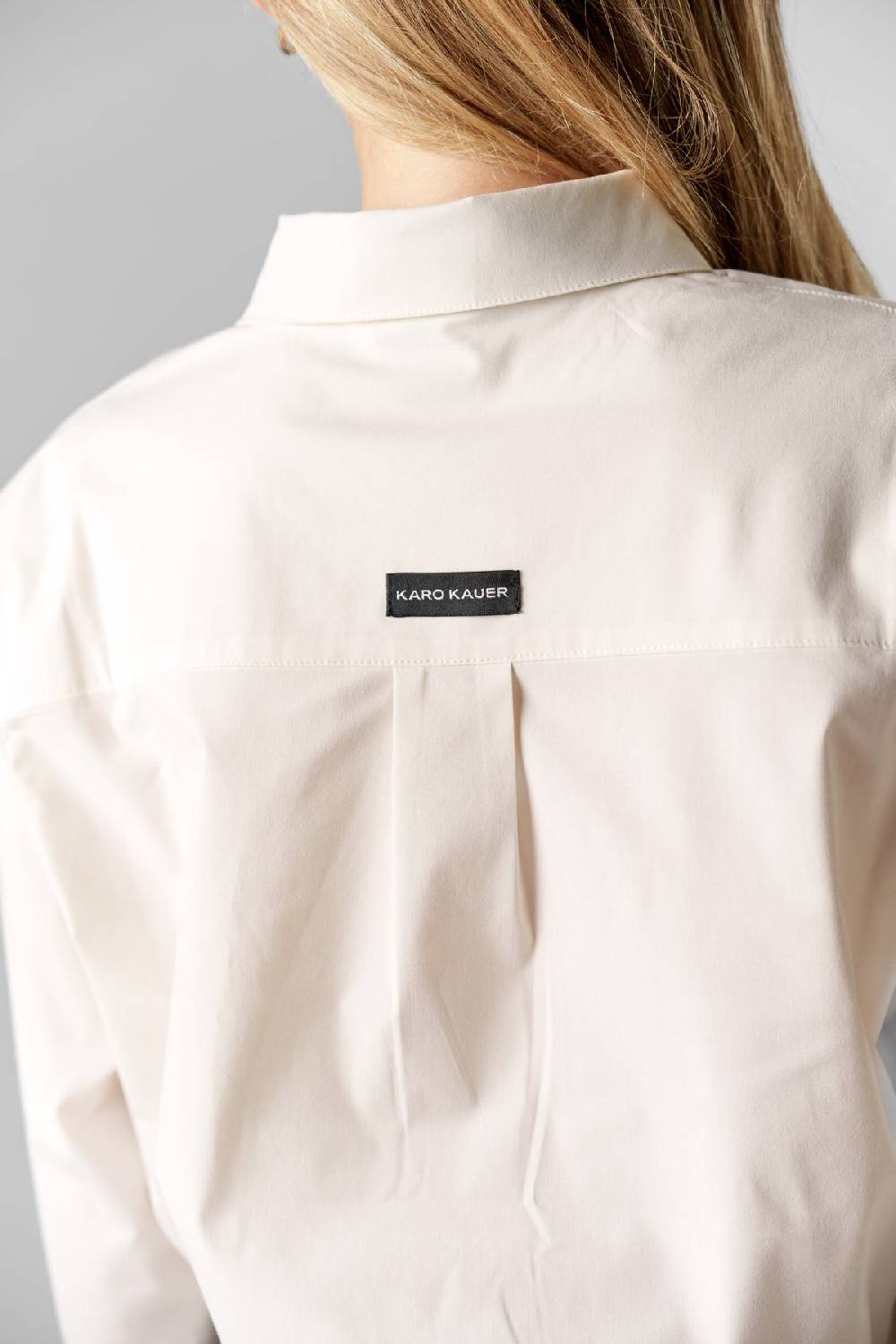 Karo Kauer Woven Blouse Cropped Creme Im Verkauf