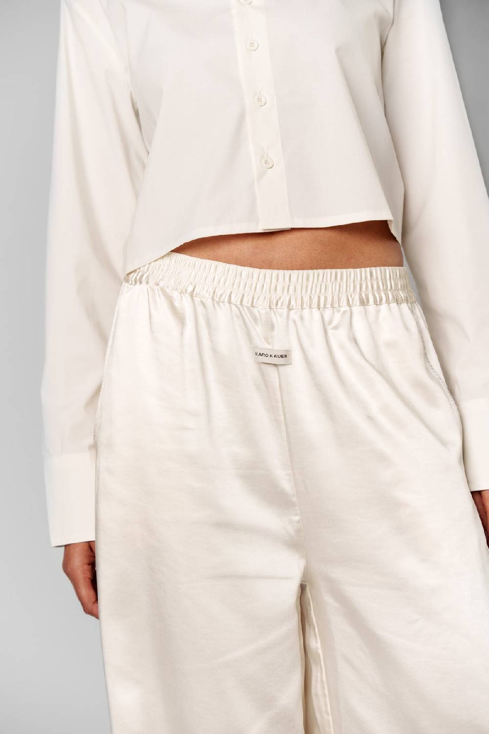 Karo Kauer Satin Pants Creme zollfrei