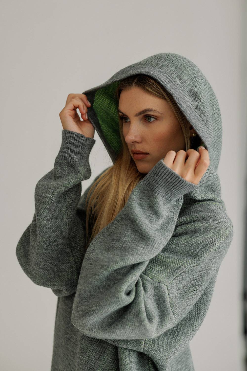Karo Kauer Knit Hoodiedress Silver Grey Hotsell