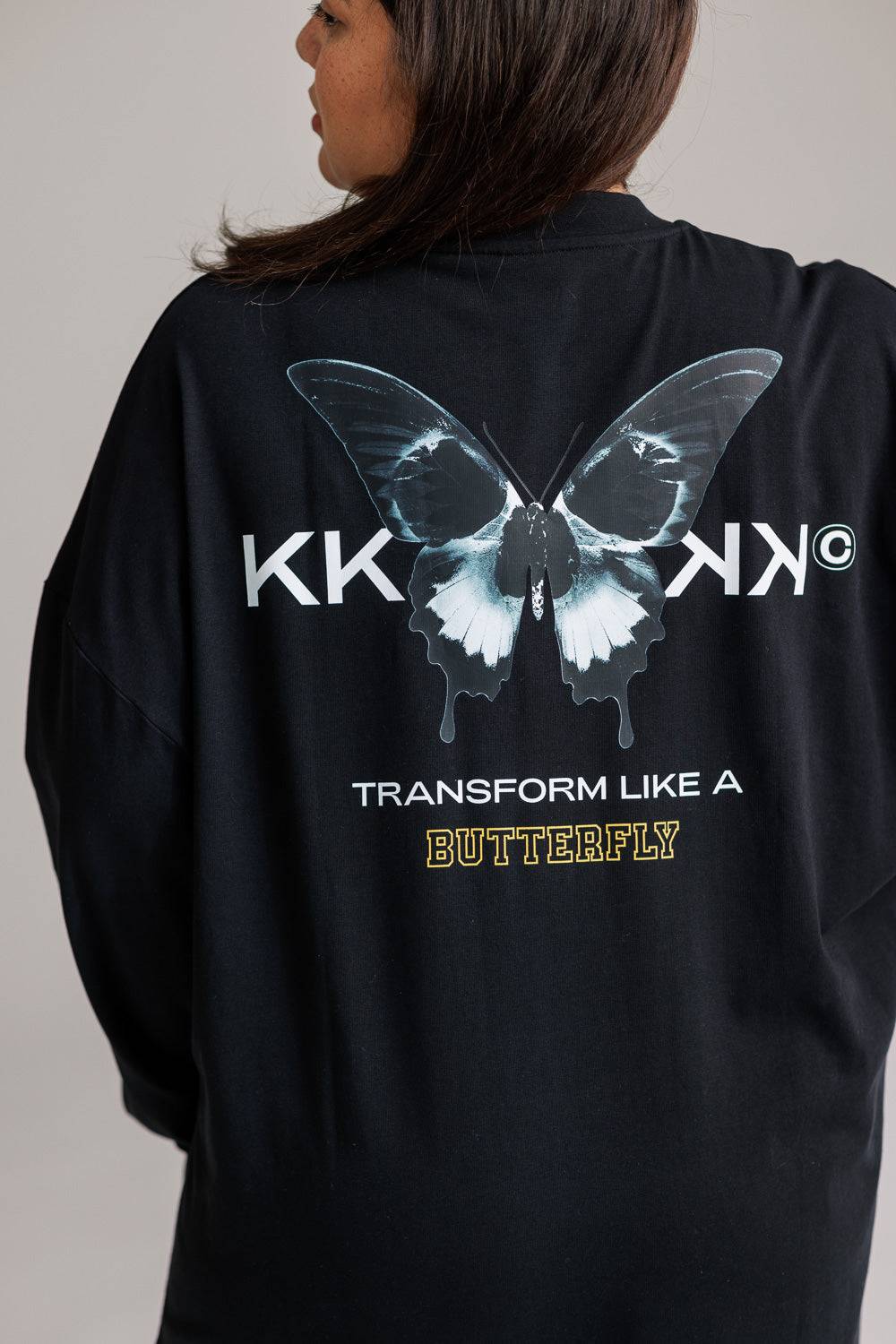 Karo Kauer Shirtdress Butterfly Black im Angebot