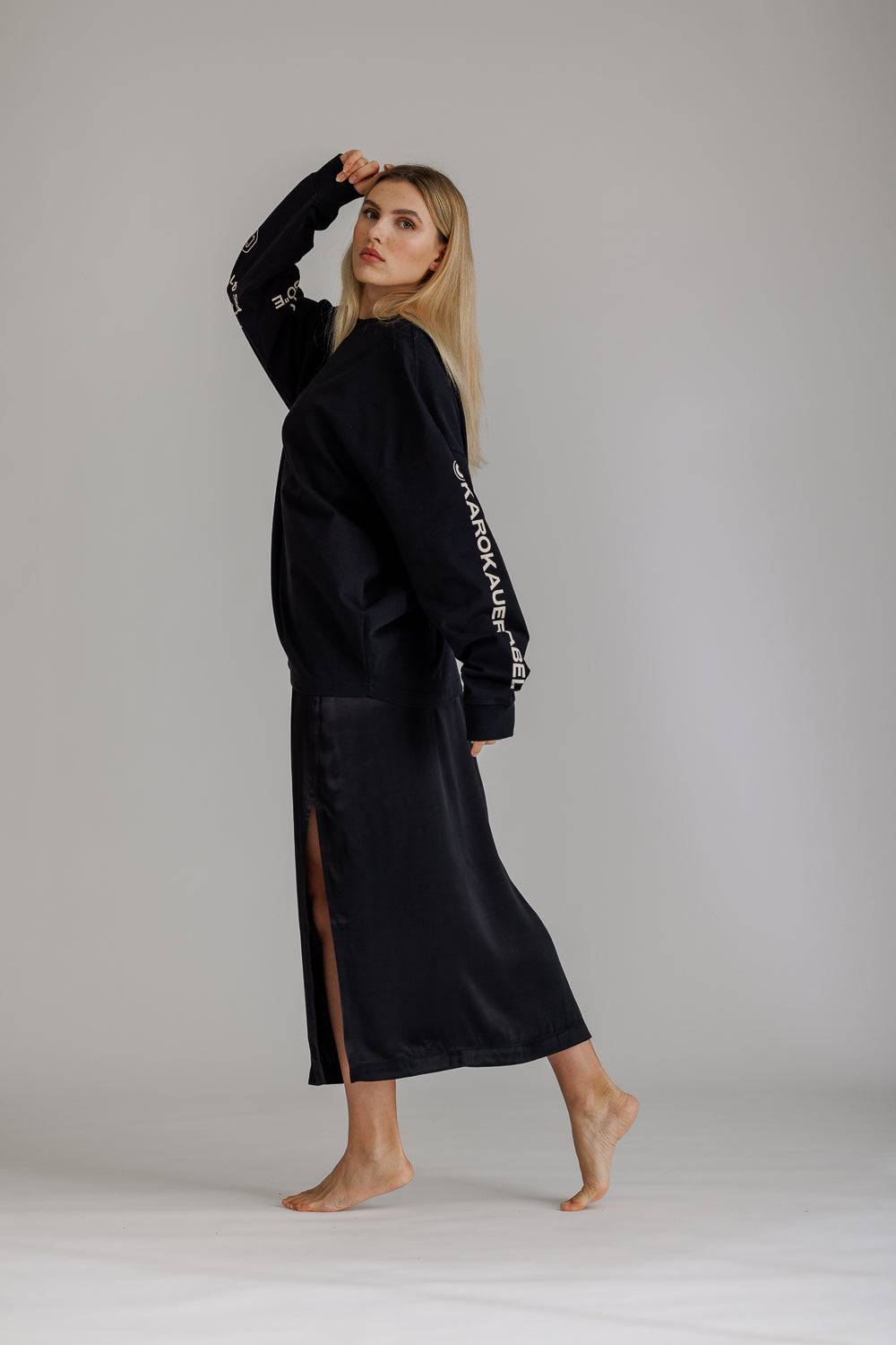 Karo Kauer Satin Skirt Black Meist gekauft