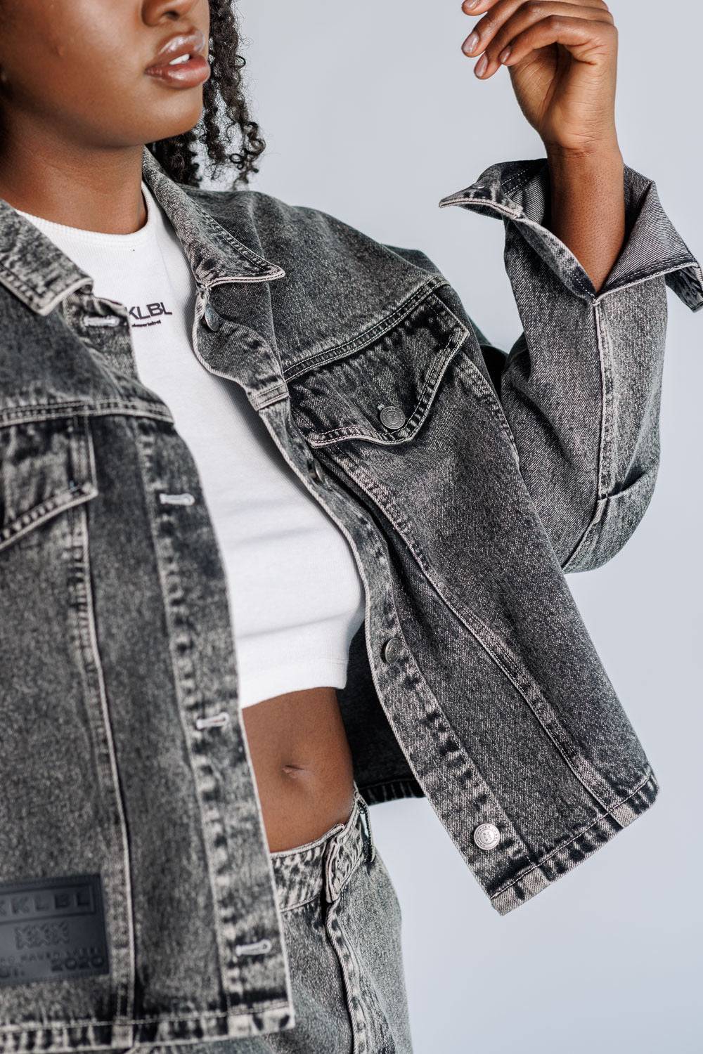 Karo Kauer Denim Jacket Black Rabatt
