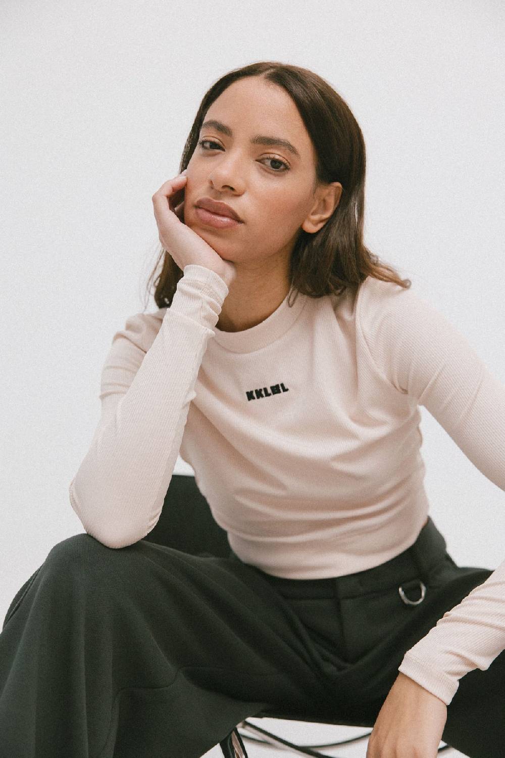 Karo Kauer Cropped Shirt White Pearl Preisnachlass