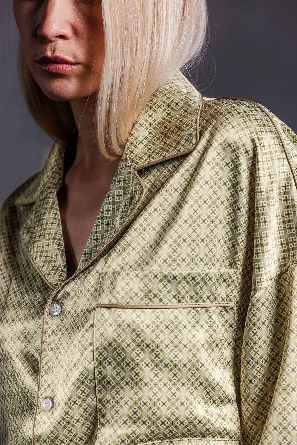 Karo Kauer Retro Shirt Khaki Weihnachtsangebot