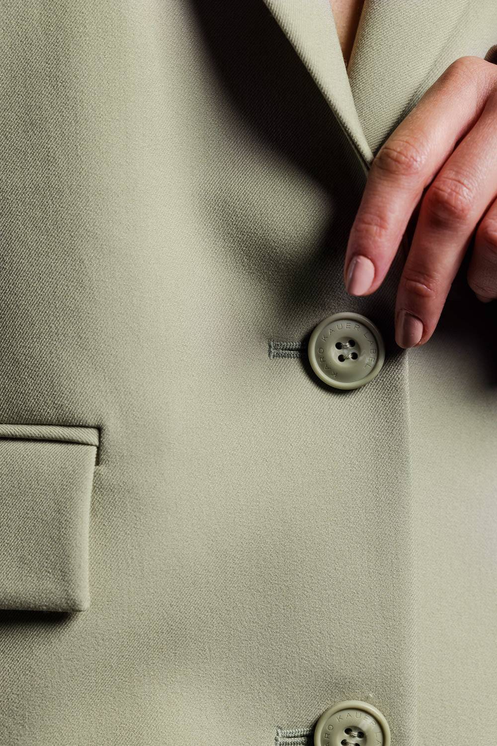Karo Kauer Blazer Faded Green Heißer Verkauf