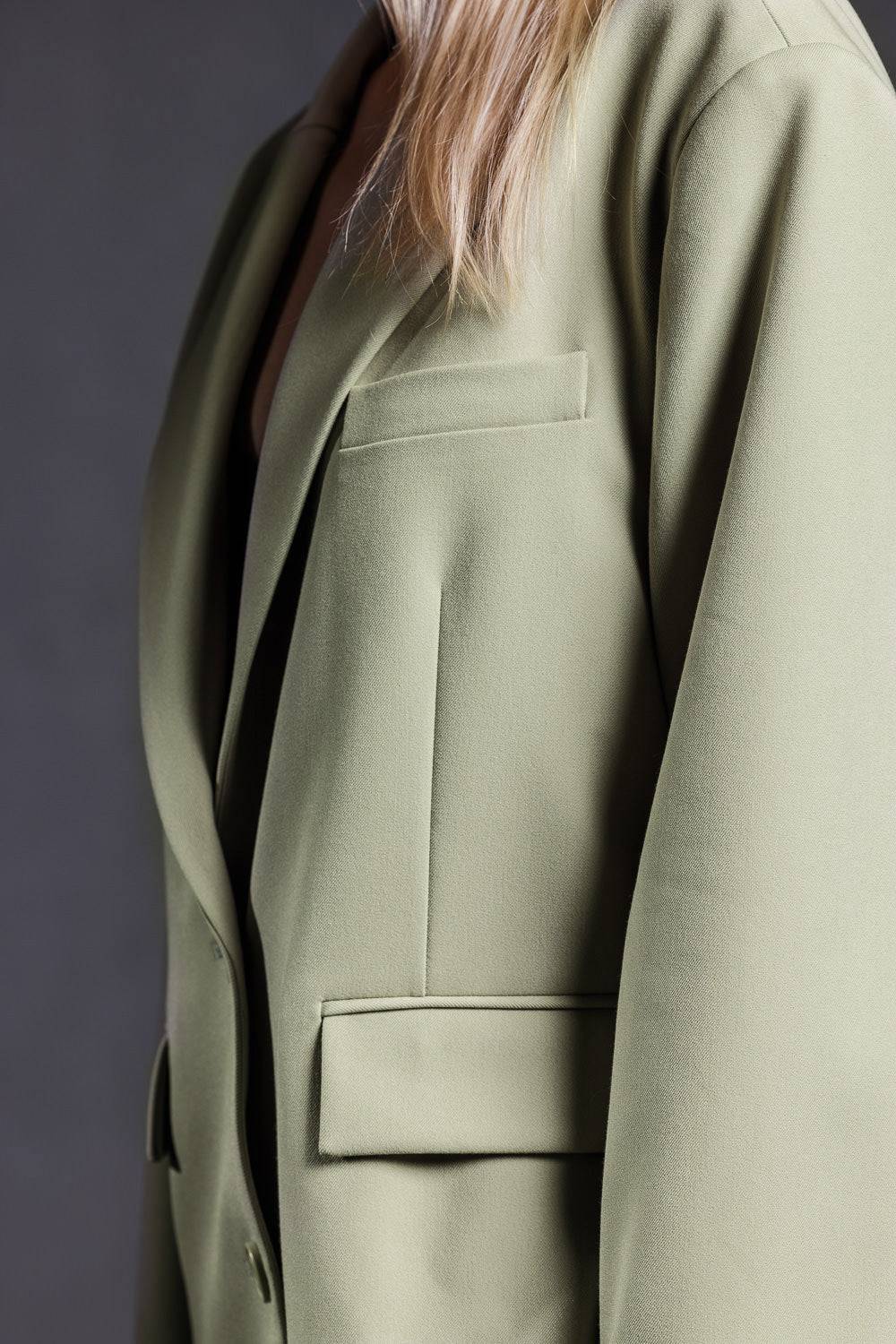 Karo Kauer Blazer Faded Green Heißer Verkauf