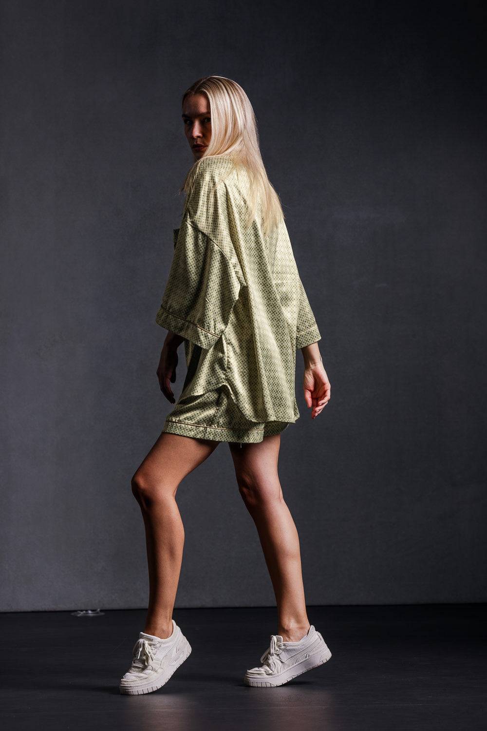 Karo Kauer Retro Shirt Khaki Große Rabatte