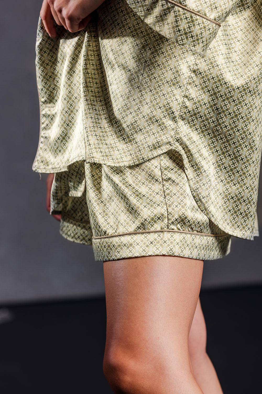 Karo Kauer Retro Shorts Khaki Bis zu 65% Rabatt
