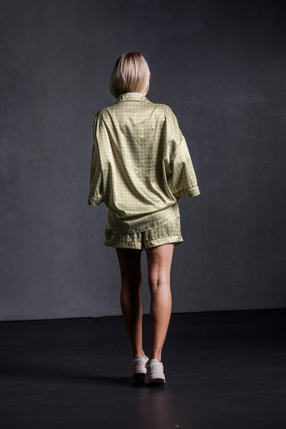 Karo Kauer Retro Shorts Khaki Bis zu 65% Rabatt