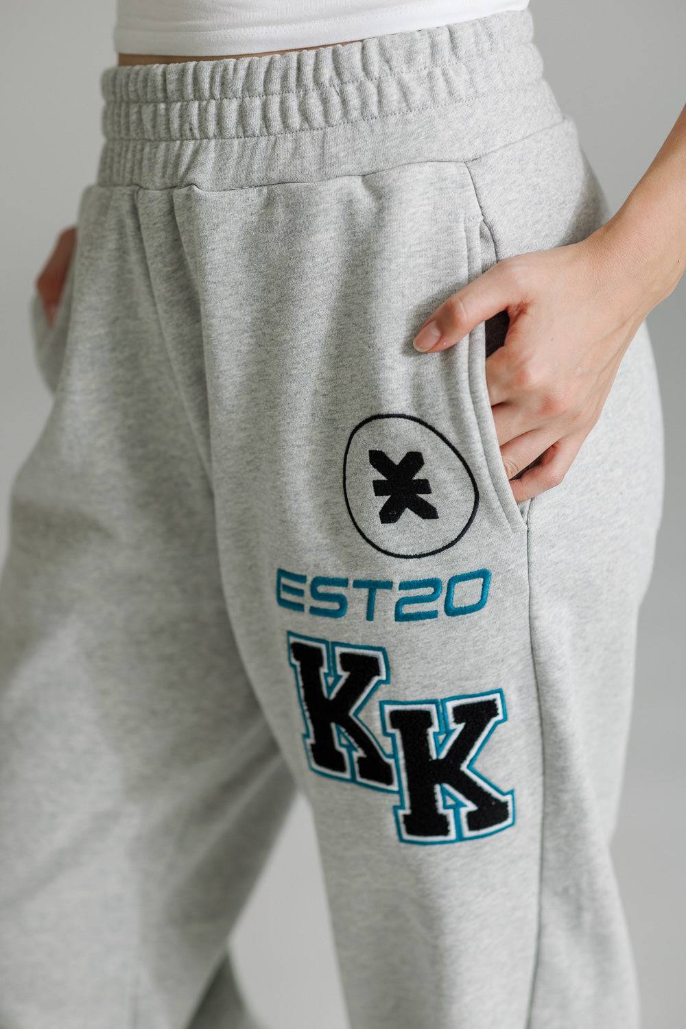 Karo Kauer Jogger Pants Grey Melange Clearance-Verkauf