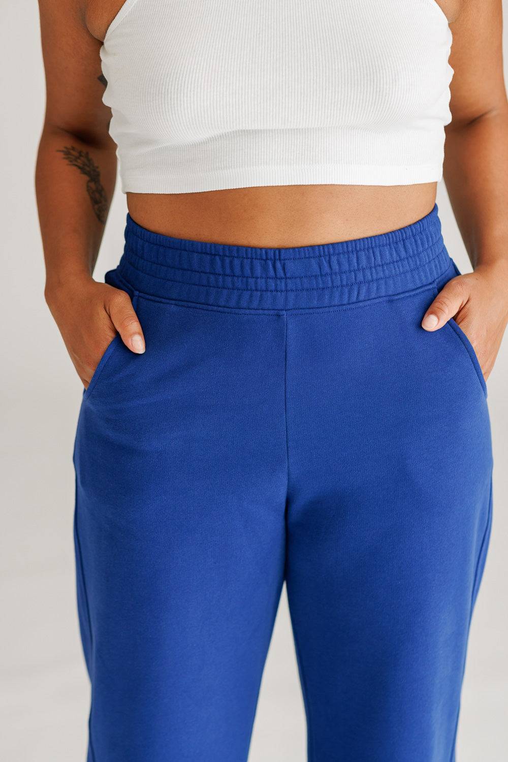 Karo Kauer Wide Leg Pants Dark Blue Begrenzt auf 3 Tage