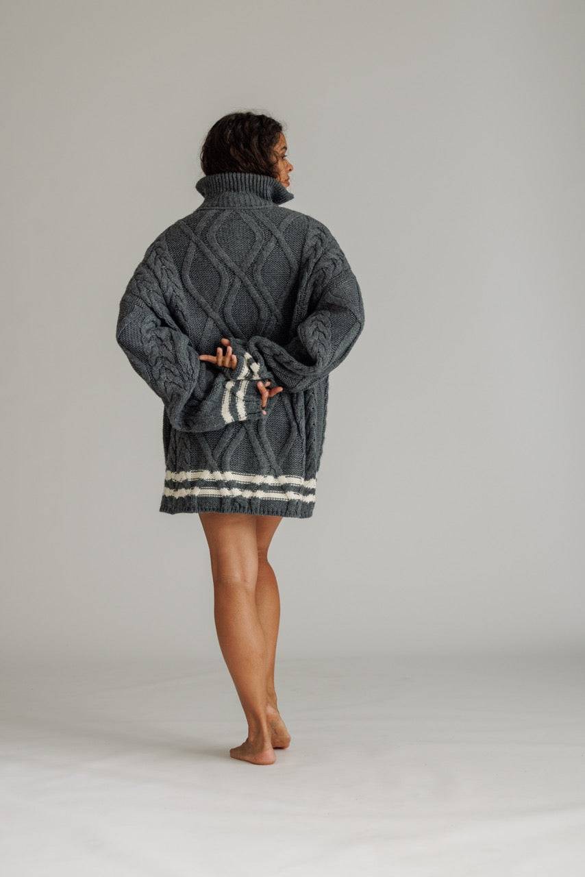 Karo Kauer Knit Zipped Sweater Grey Fabrik Onlineshop