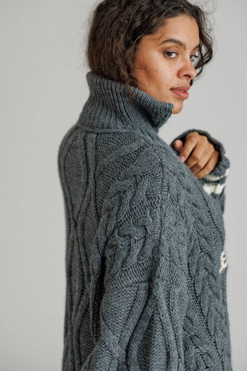 Karo Kauer Knit Zipped Sweater Grey Fabrik Onlineshop