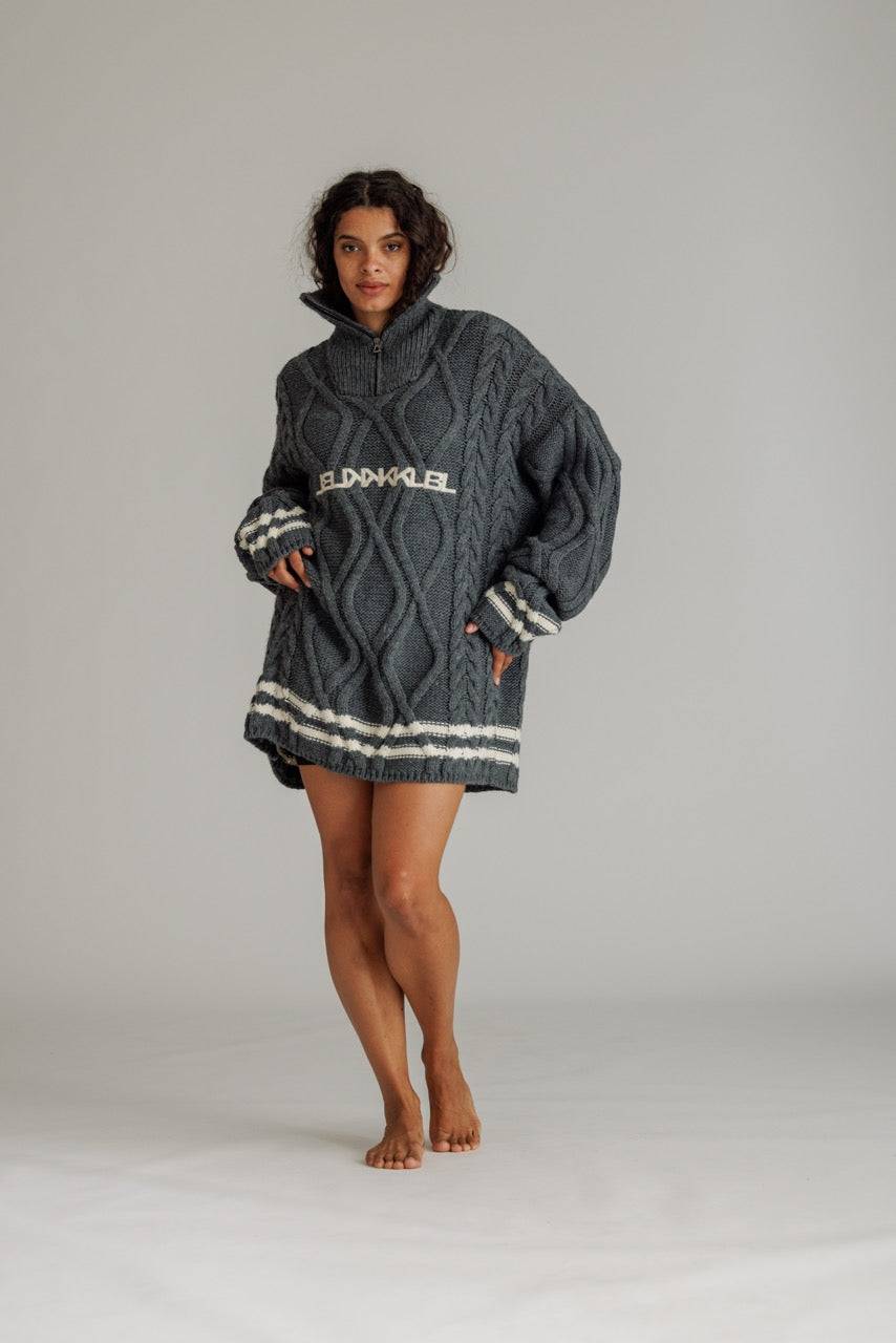 Karo Kauer Knit Zipped Sweater Grey Fabrik Onlineshop