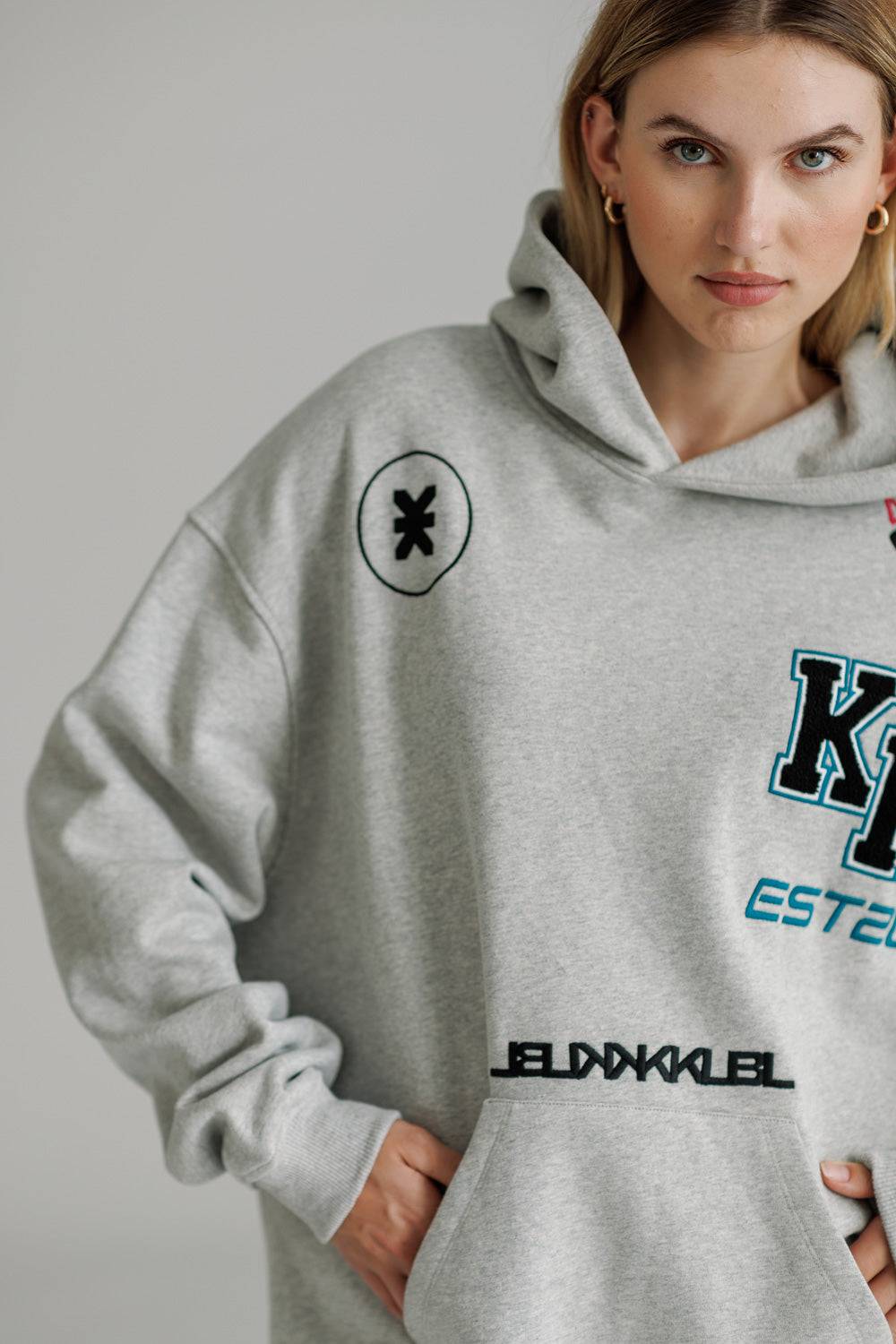 Karo Kauer Hoodie Grey Melange Fabrikpreis