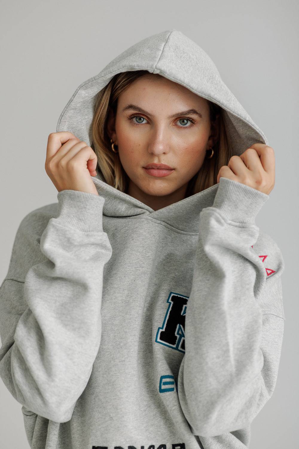 Karo Kauer Hoodie Grey Melange Fabrikpreis