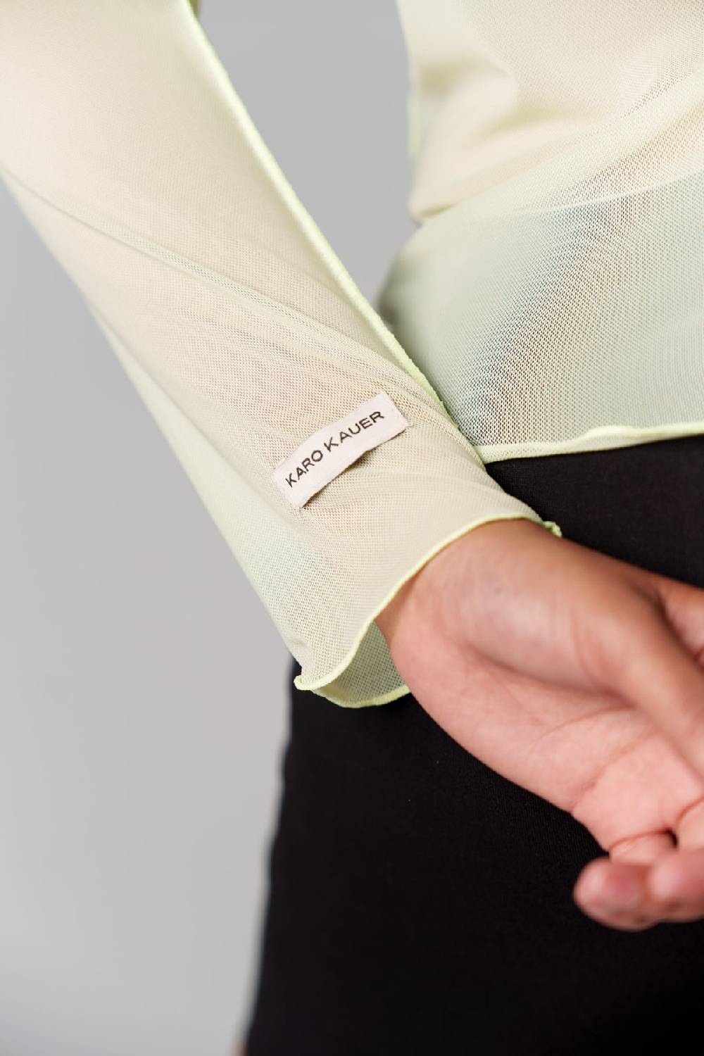 Karo Kauer Mesh Longsleeve Matcha Preisnachlass