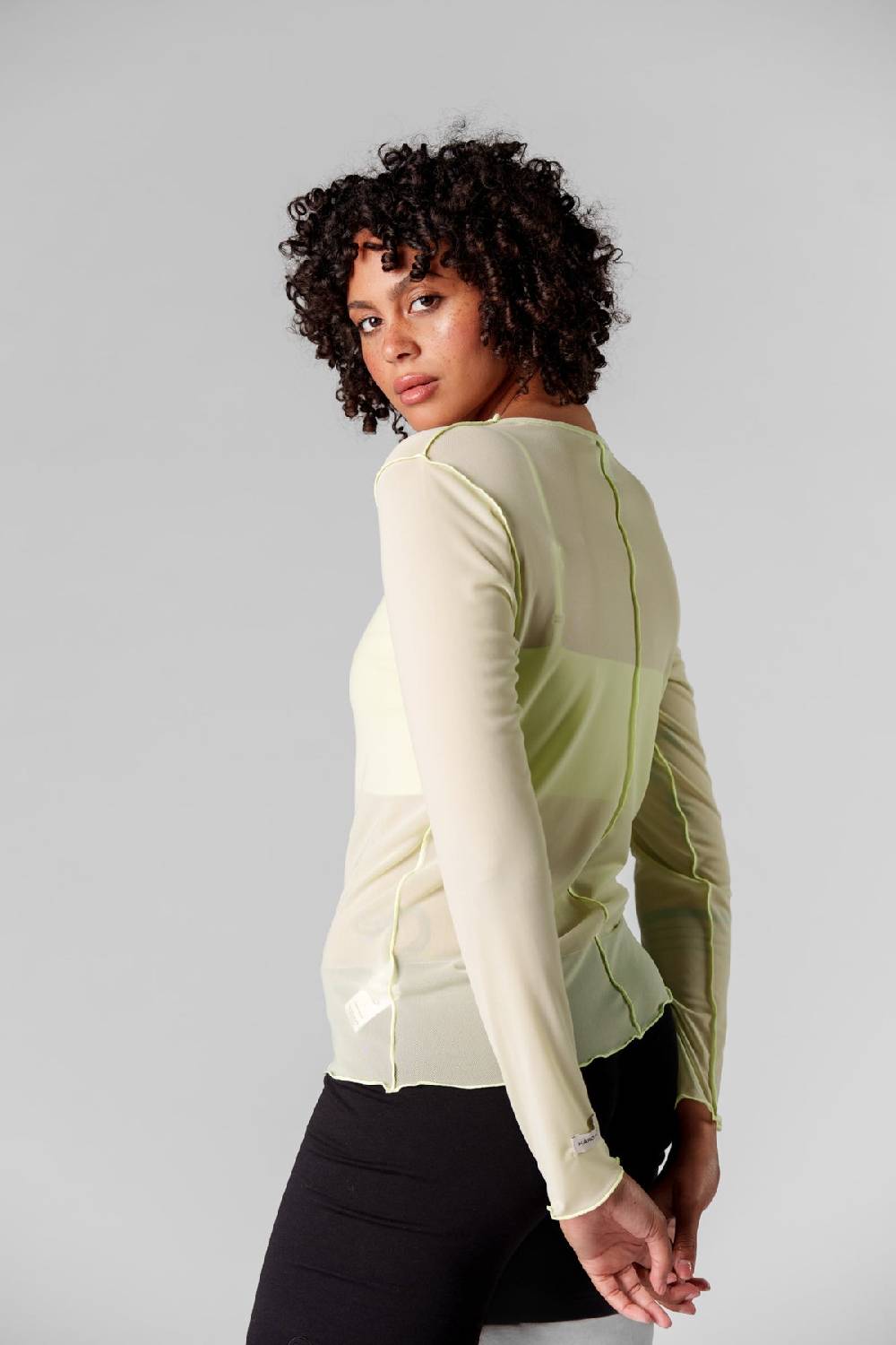 Karo Kauer Mesh Longsleeve Matcha Preisnachlass