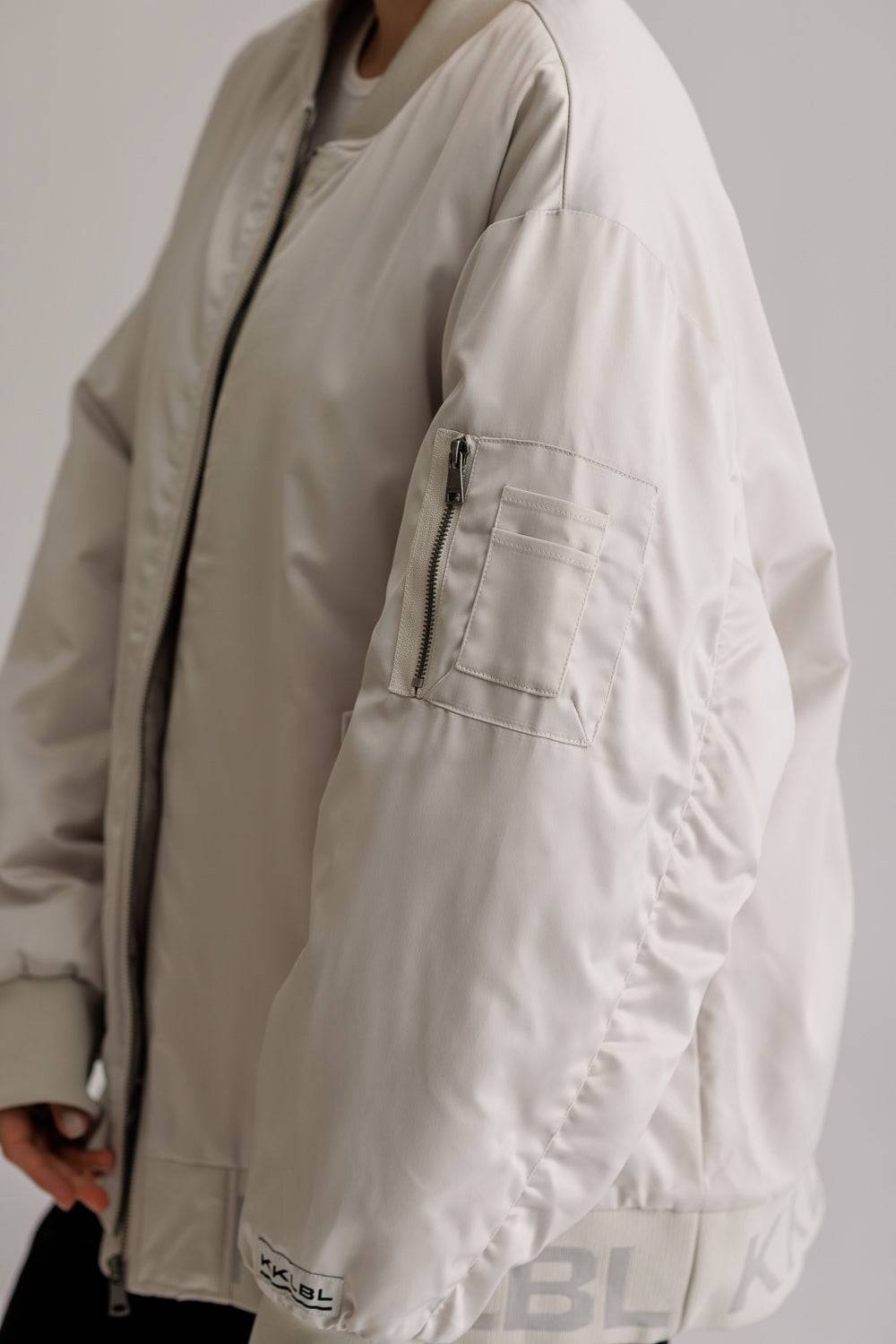 Karo Kauer Bomberjacket Silver Grey Letzte 2 Tage