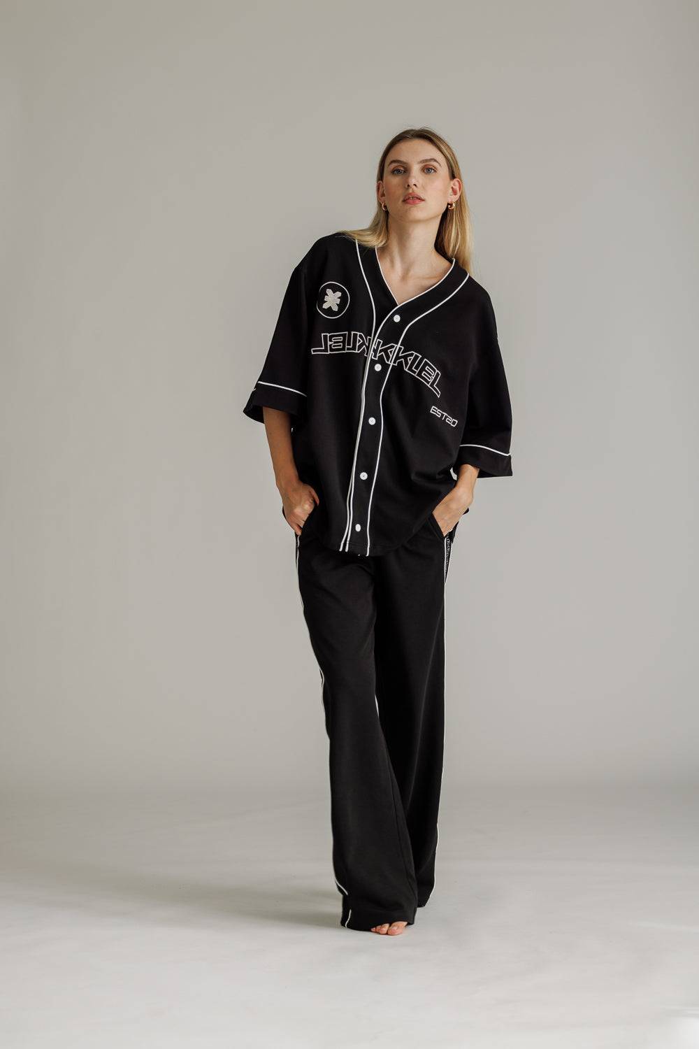 Karo Kauer Baseballshirt Black Sonderangebot