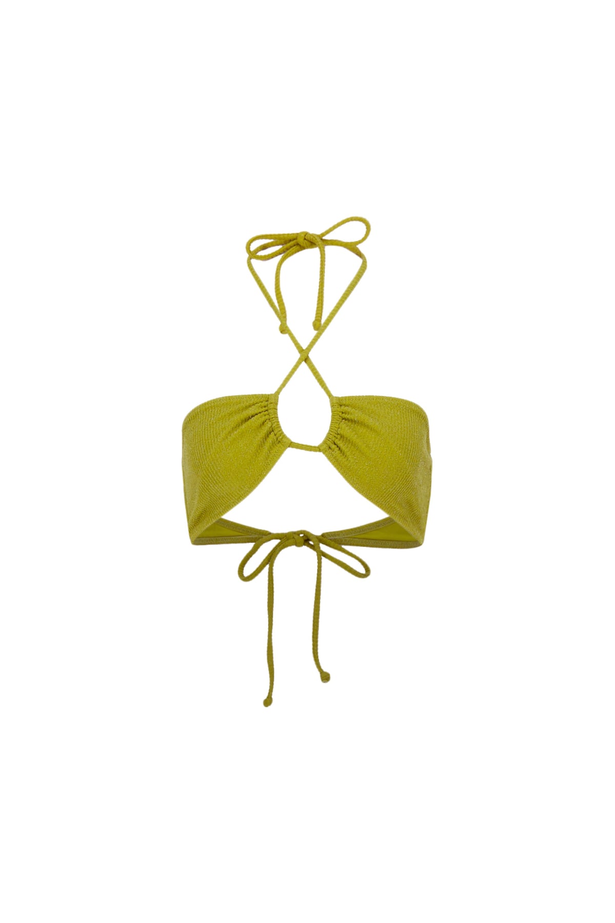 Karo Kauer Bikini Top Glitter Olive Exklusivangebot