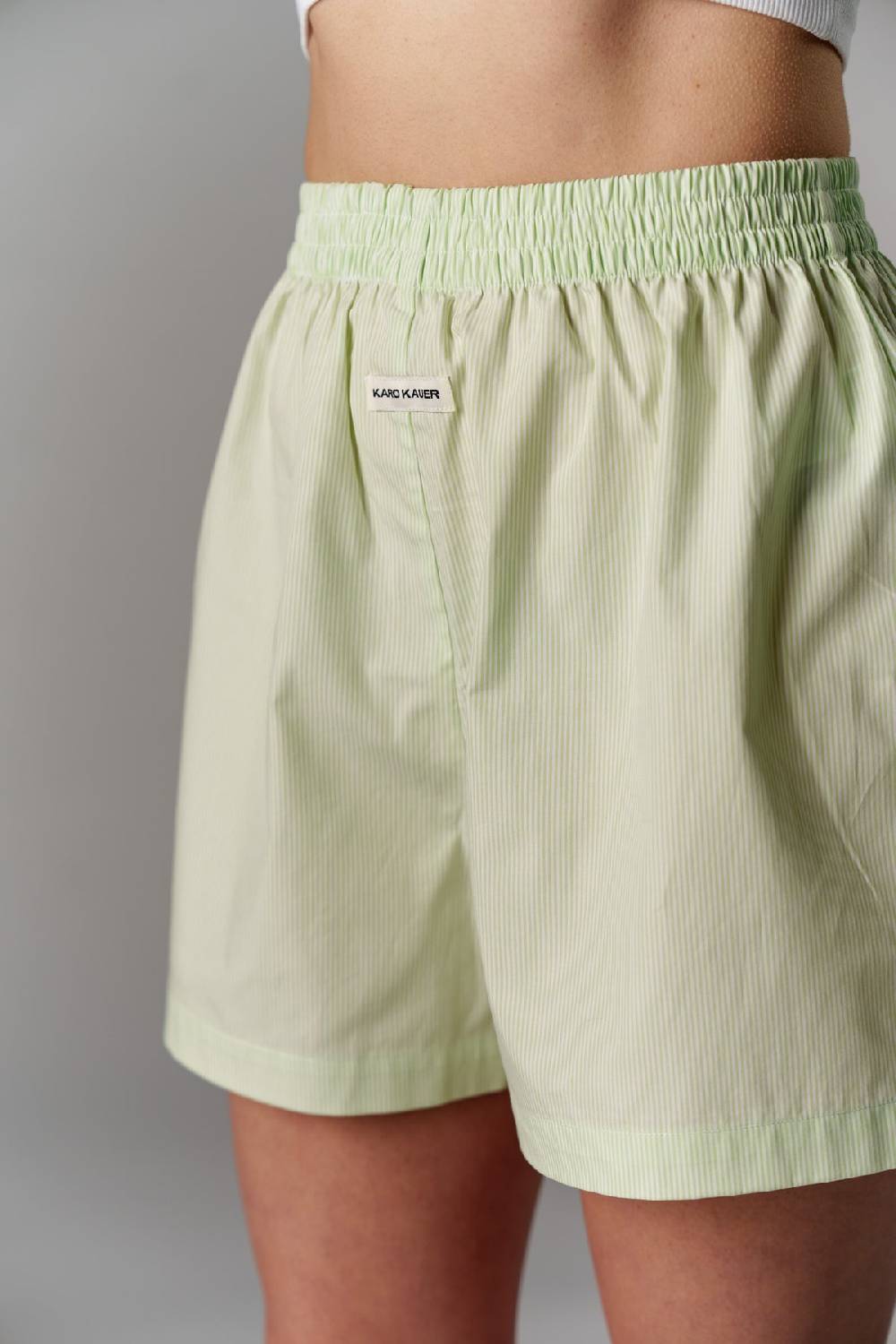 Karo Kauer Woven Shorts Striped Matcha Weihnachtsangebot