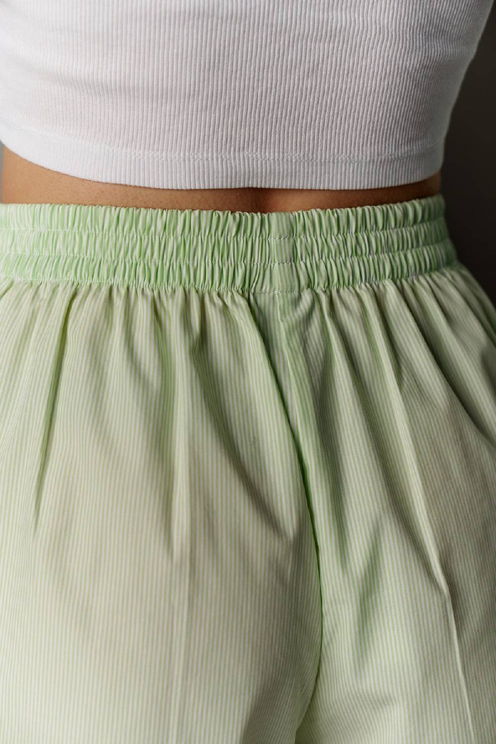Karo Kauer Woven Shorts Striped Matcha Weihnachtsangebot