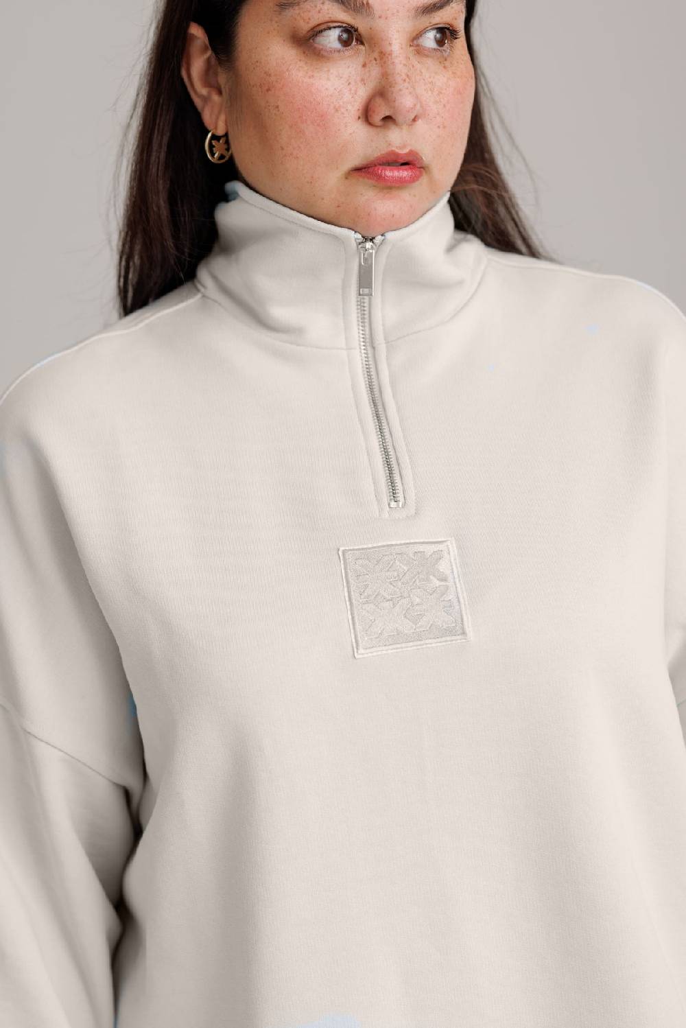 Karo Kauer Zipped Sweater Silver Grey Exklusive Angebote