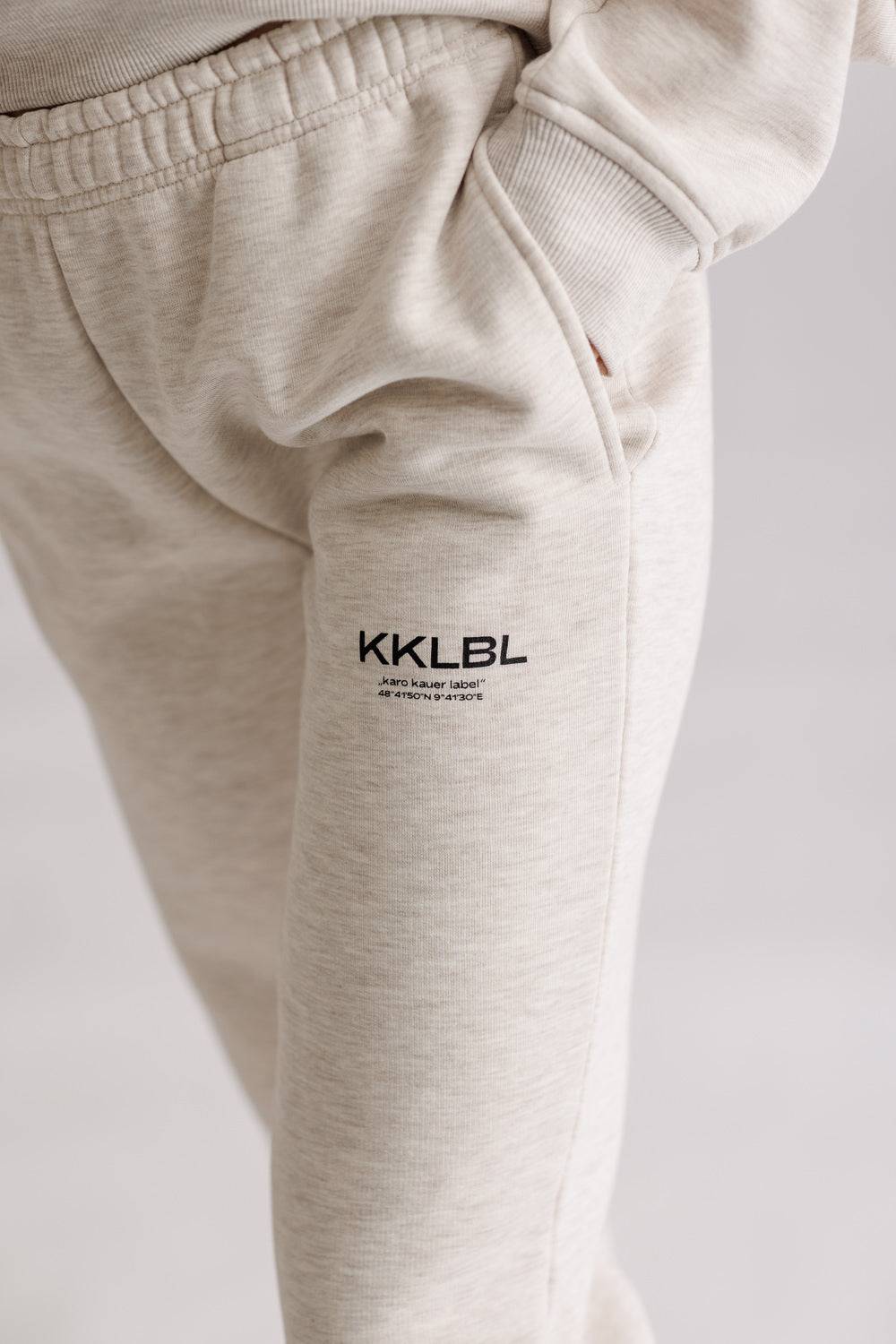 Karo Kauer Jogger Pants Basic Sand Melange Riesige Ersparnisse