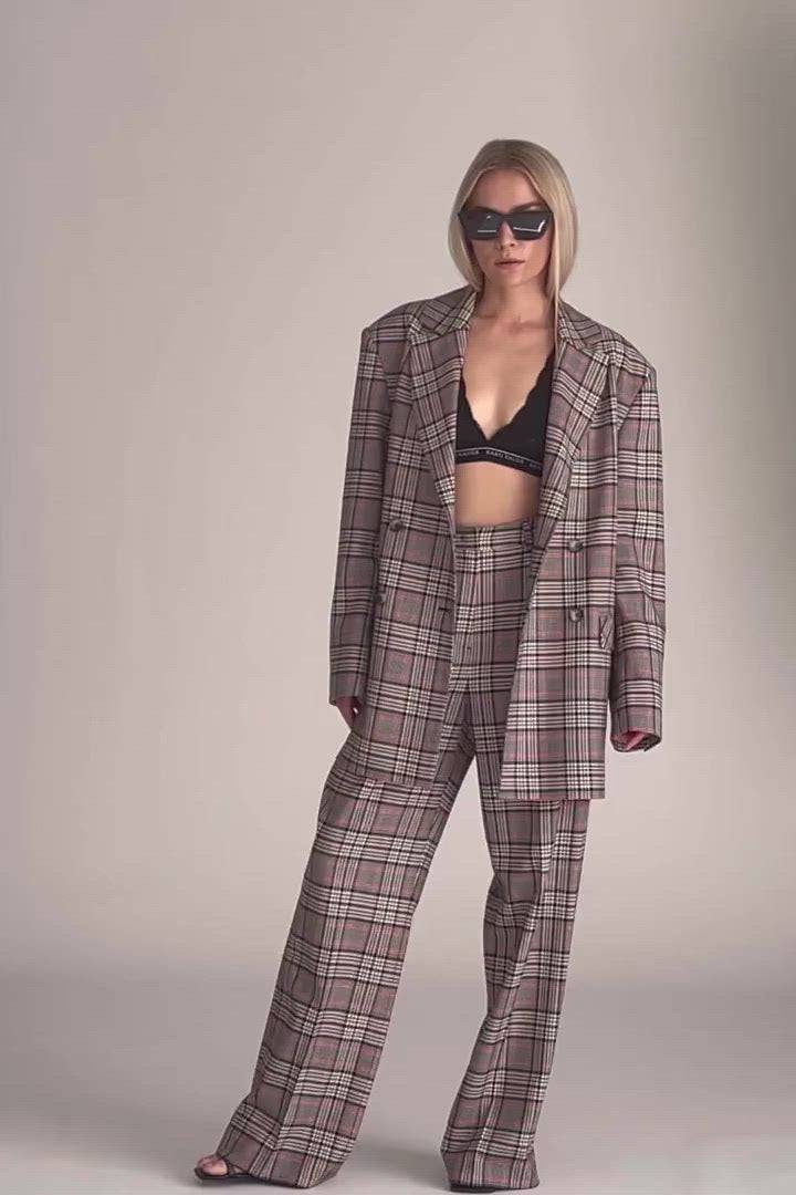 Karo Kauer Wide Leg Pants Checkered JETZT KAUFEN