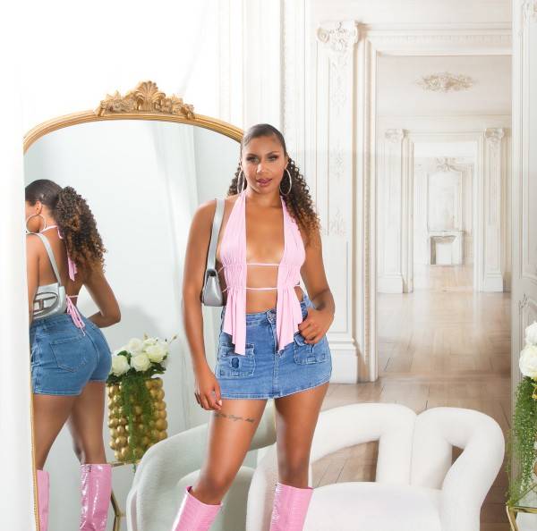 Koucla Sexy Highwaist Sommer Jeans Skort Blogger Style Preisnachlass