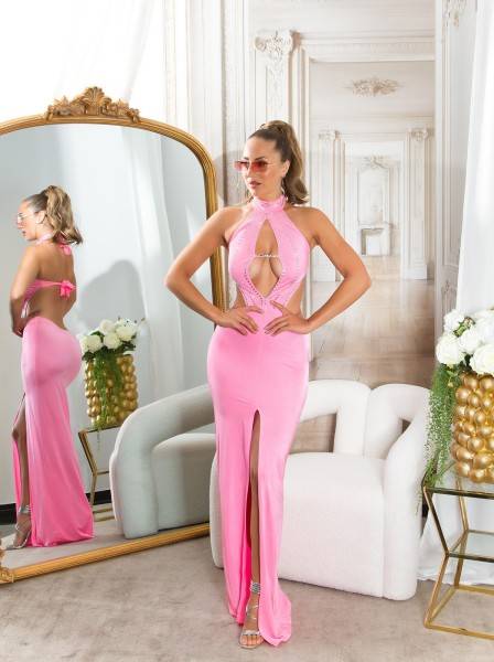 Koucla Sexy Neckkleid rückenfrei mit Strass Valentinstagsangebot