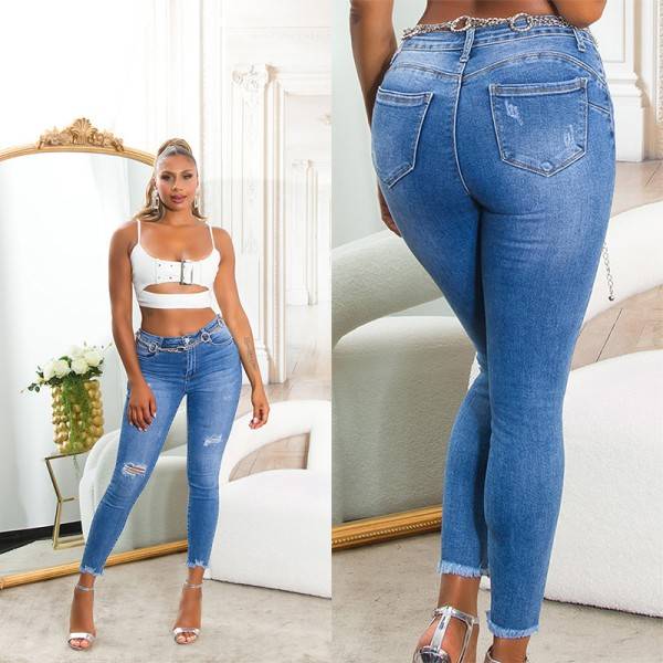 Koucla Sexy Highwaist Push Up Skinny Jeans Used Look Online Outlet