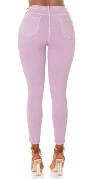Koucla Sexy Highwaist Jeans "flieder" mit Knopf-Details Große Rabatte