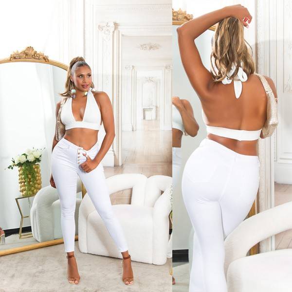 Koucla Sexy Musthave Highwaist Jeans mit Knopf-Details Neuheiten