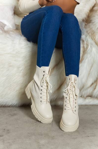 Koucla Trendy Musthave Biker Look Stiefeletten gerippt Riesige Ersparnisse
