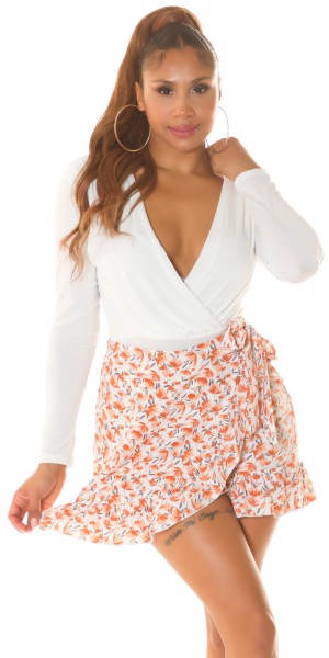 Koucla Sexy Highwaist Skorts mit Blumenprint Verkauf