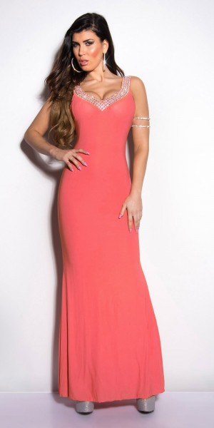 Koucla Sexy KouCla Gala- Kleid Rückenfrei mit Strass Schlussverkauf
