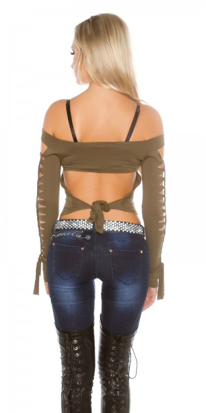 Koucla Sexy KouCla Shirt mit sexy Rissen Fabrikverkauf