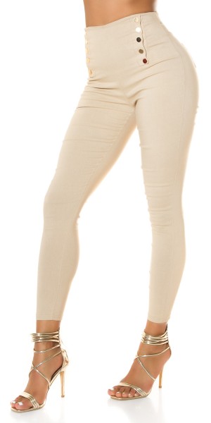 Koucla Sexy Highwaist Hose mit Deko Knöpfen Online