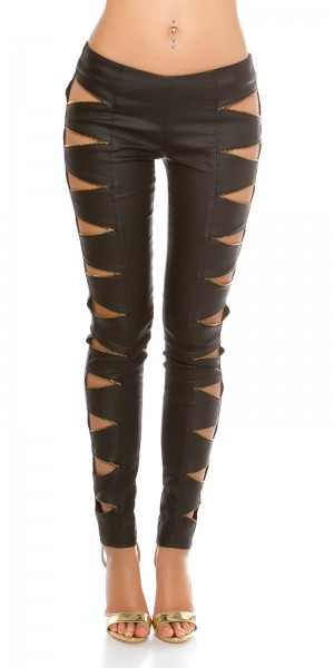 Koucla Sexy KouCla Lederlook Hose open Zips Exklusivangebot