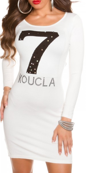 Koucla Trendy Koucla Feinstrick-Kleid mit Strasssteinen Räumungsverkauf