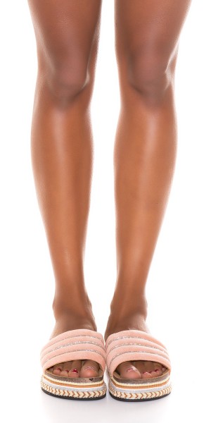 Koucla Sexy Plateau Pantoletten mit Strass Begrenzte Freigabe