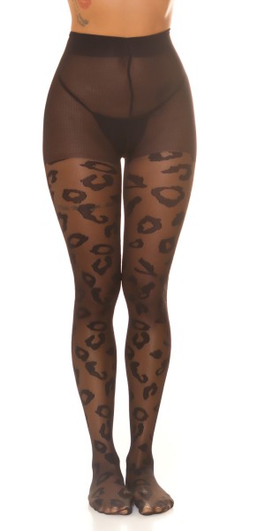 Koucla Sexy Strumpfhosen mit Print "Leo" Im Verkauf
