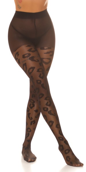 Koucla Sexy Strumpfhosen mit Print "Leo" Im Verkauf