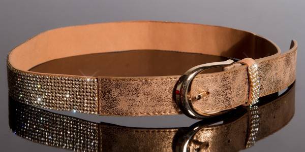 Koucla Sexy Lederlook Gürtel mit Strass Fabrikpreis