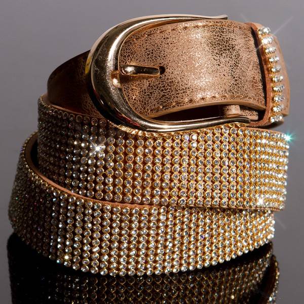 Koucla Sexy Lederlook Gürtel mit Strass Fabrikpreis
